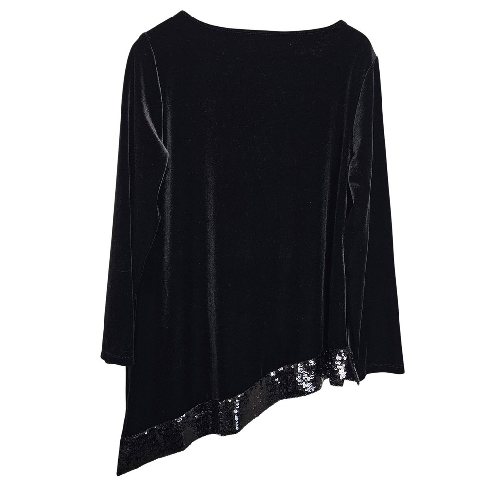 Chico's Velvet Black Sequins Party Top Bundle Pants Skirt Outfit Size 2 Large‎ - Picture 4 of 13
